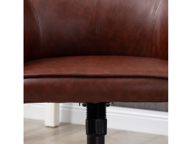  Chaise de bureau marron aspect similicuir avec bascule et hauteur réglable  - Conforama D