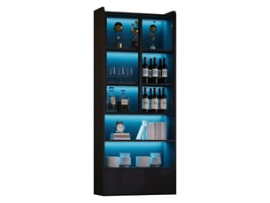 Vitrine coloris noir 5 étagère(s) <strong>KORFEE</strong> <strong></strong> - 47.75 cmx80 cm