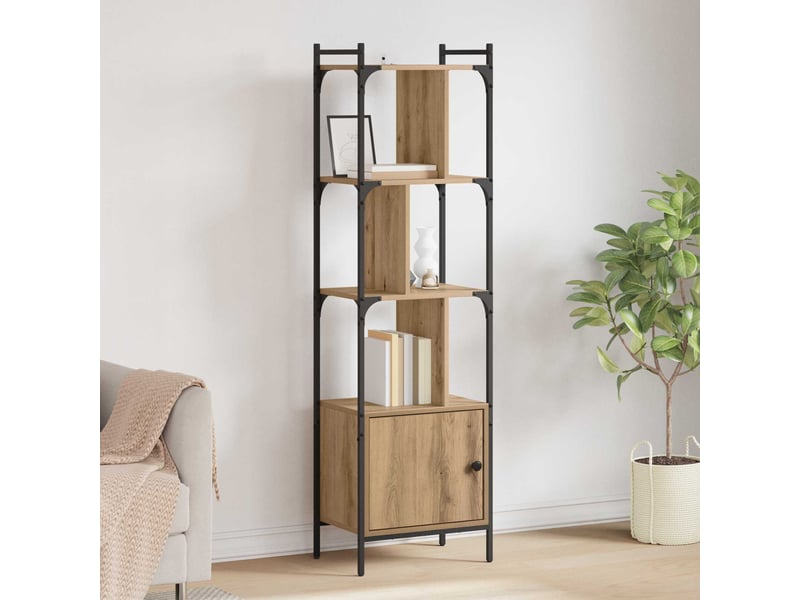  Bibliothèque 6 niveaux, armoire à livres 44,5 x 30 x 154,5 cm bois d'ingénierie shl2377  - Conforama B