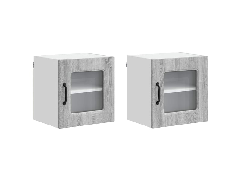  Meuble mural de cuisine | armoire de cuisine 2 pcs gris sonoma shl8239  - Conforama A