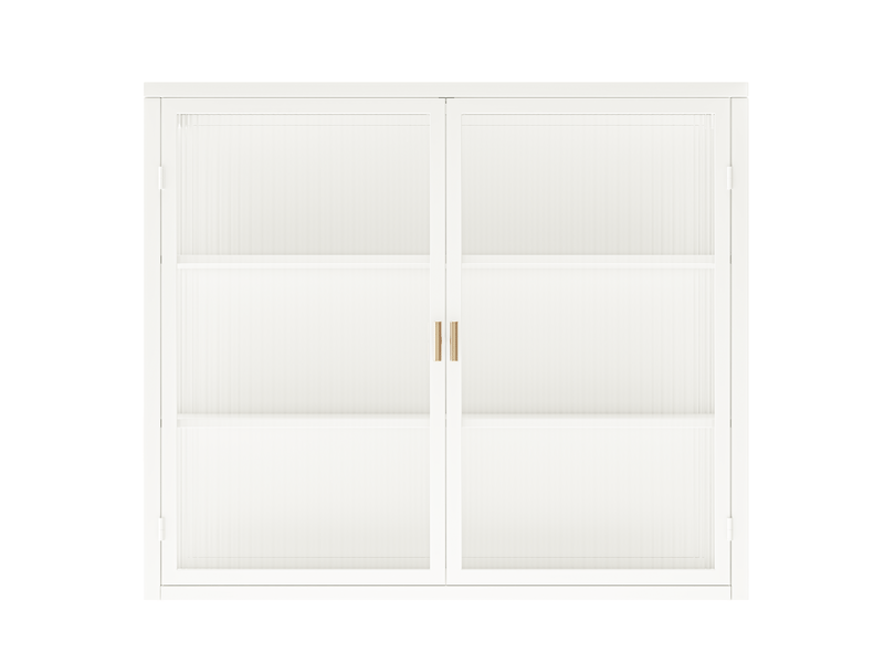  Meuble mural 2 portes 70 x 23 x 60 cm – blanc – 3 niveaux de rangement, pose murale ou au sol  - Conforama B
