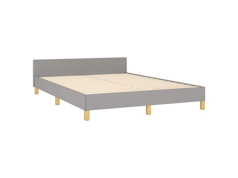  Lit double- lit adulte -  cadre de lit sans matelas gris clair 140x190 cm tissu  - Conforama C