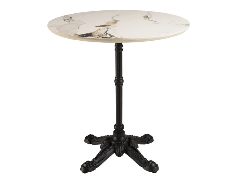  Icare - ensemble n°2: table bistrot d70cm en céramique marbré clair  - Conforama A