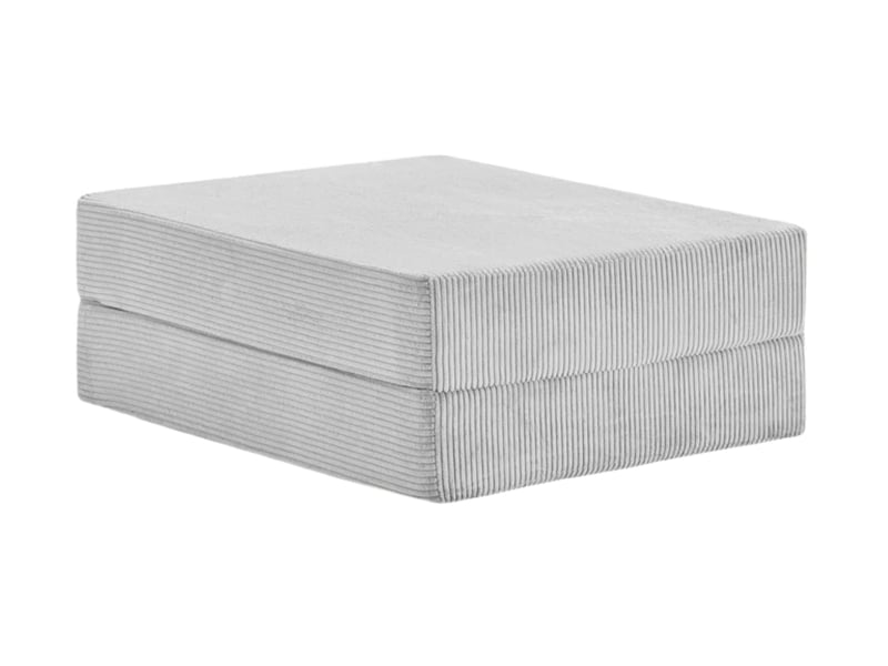  Cosima - pouf en petit velours côtelé gris clair 100x80x34  - Conforama A
