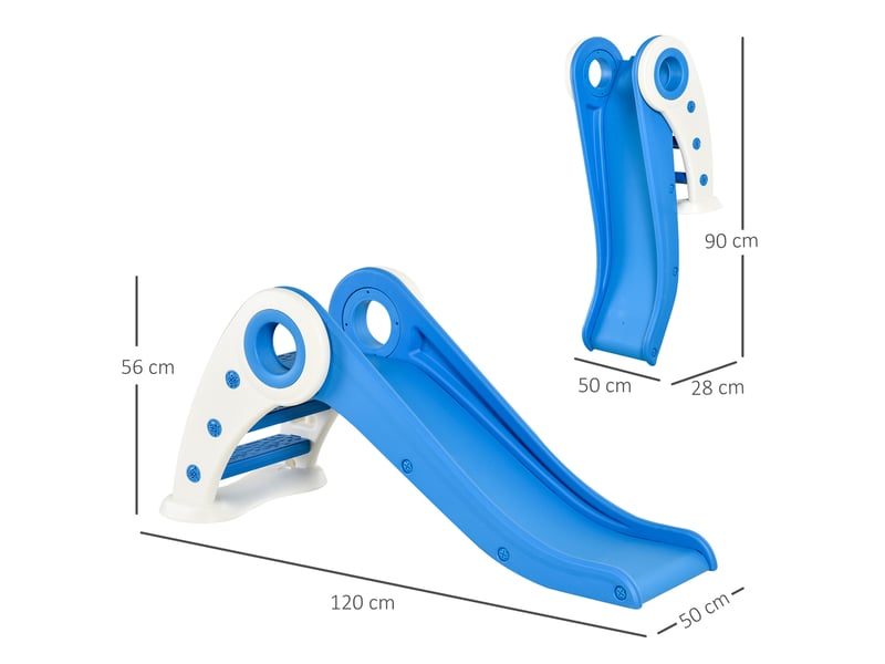  Toboggan enfant pliable pour usage intérieur et extérieur 3 à 6 ans 120 x 50 x 56 cm hdpe bleu  - Conforama C