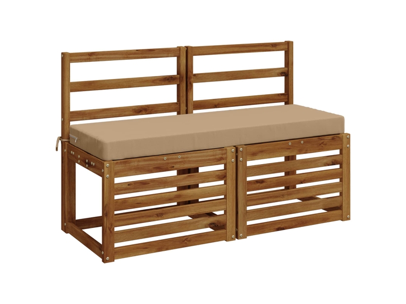  Lot de 2 coussins de banc, coussins d'assise soest 100 % polyester sable cf57433  - Conforama A