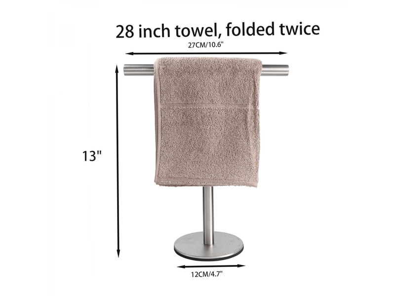  Porte-serviettes en t en acier inoxydable sus304 brossé pour salle de bain, cuisine ou coiffeuse  - Conforama E