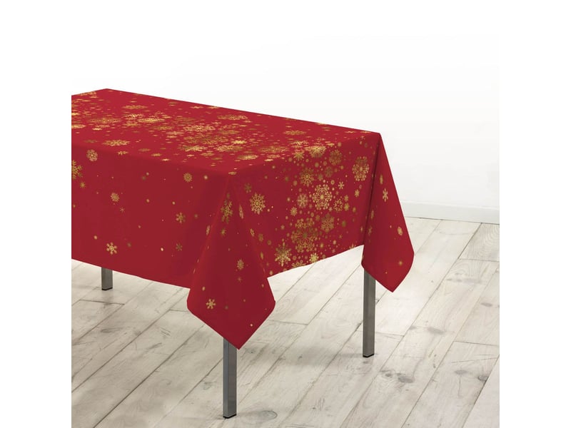  Nappe imprimé métallisé constellation 150x240cm rouge &amp; or  - Conforama A