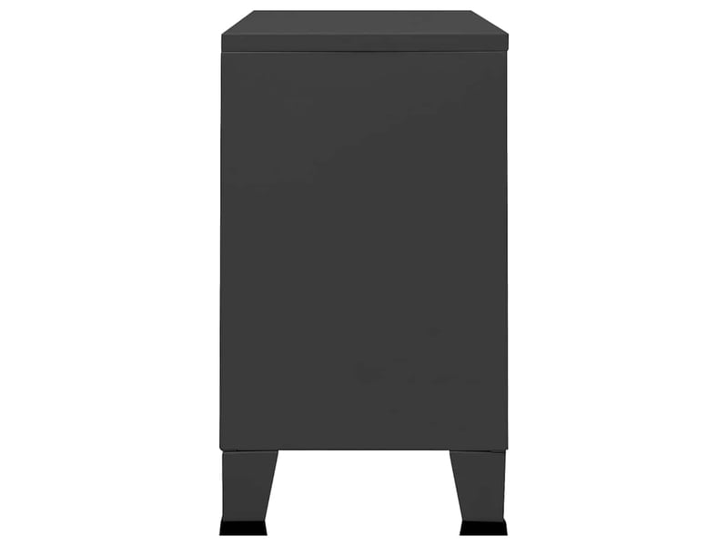  Buffet - bahut - meuble de rangement industriel anthracite 105x35x62 cm métal et verre  - Conforama D