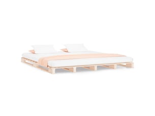 Lit 2 places 135x190 cm    coloris marron