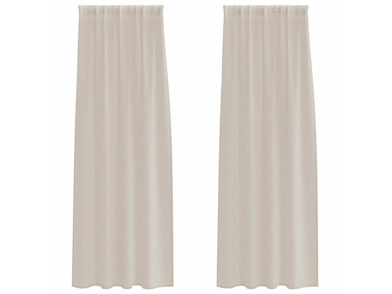 Lot de 2 rideaux en voile, voilage couleur sable 245 x 140 cm polyester cf43888 - Conforama A