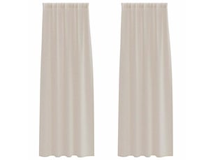 Lot de 2 rideaux en voile, voilage couleur sable 245 x 140 cm polyester cf43888