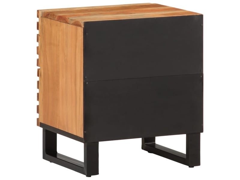  Lot de 2 tables de chevet - cabinet de chevet - table de nuit 40x34x46 cm bois d'acacia massif  - Conforama E