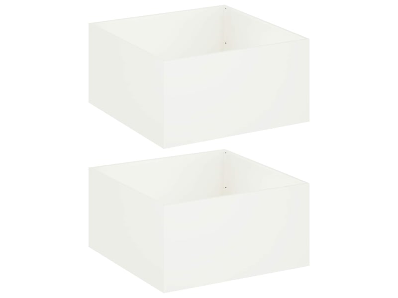  Jardinière - cache-pot de jardin 2 pcs blanc 80 x 80 x 40 cm  - Conforama A