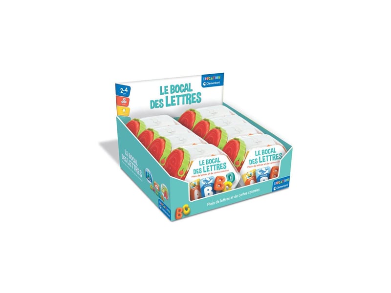  Jeu educatif bocal des lettres 30 cartes illustrees 26 lettres plastique CLE8005125529230 - Conforama E