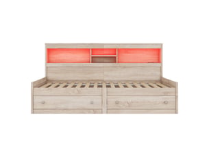 Lit banquette 90x200 cm ZOVIRA coloris naturel