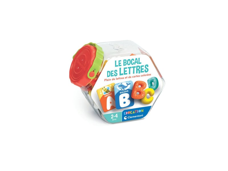  Jeu educatif bocal des lettres 30 cartes illustrees 26 lettres plastique CLE8005125529230 - Conforama A