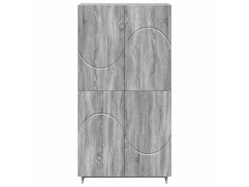 Buffet haut, buffet de rangement sonoma gris 79x41x151 cm bois d'ingénierie - Conforama D