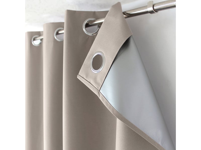 Rideau 100% occultant thermique hiver,été - 135 x 240 cm - 135x240cm - naturel  - Conforama E