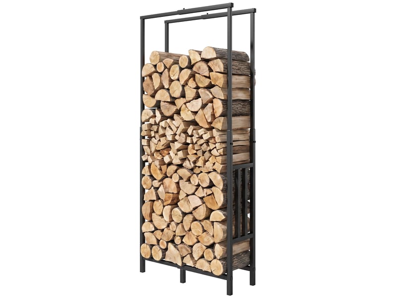 Range-bûches réglable en largeur et hauteur, acier noir, charge 100 kg, intérieur et extérieur - Conforama B