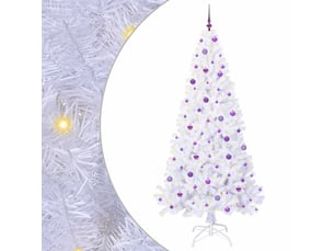 Sapin de noël - arbre de noël artificiel avec 300 led blanc 240 cm pvc et acier