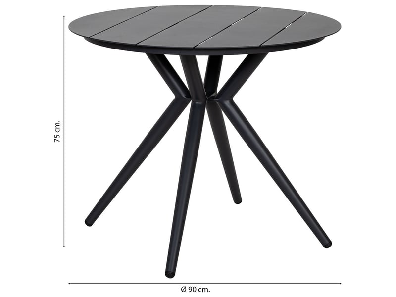 Table en aluminium gris 90x75 cm - Conforama C