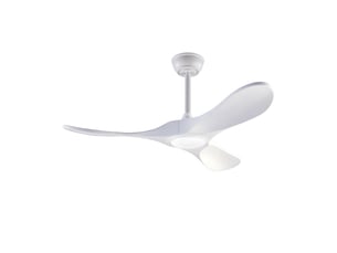 Ventilateur de plafond 107 cm éclairage led 3 couleurs dimmable 3 pales bois massif blanc réversible 6 vitesses télécommande