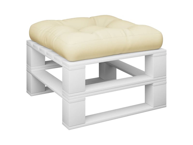  Coussin de palette, coussin de chaise, coussin de canapé crème 58x58x10 cm tissu cf55334  - Conforama C