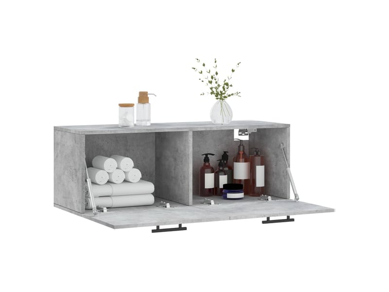  Armoire murale salon gris béton 100x36,5x35cm bois d'ingénierie shl5857  - Conforama D