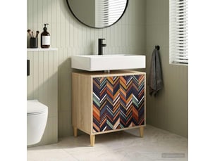 Armoire de salle de bain, meuble de rangement ommen sonoma 60x40x60 cm