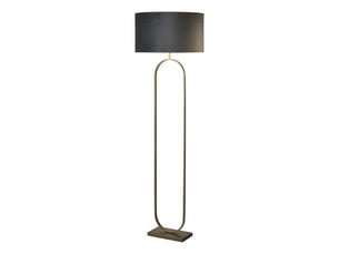 Searchlight modish lampadaire en bronze, abat-jour gris foncé, 1 x e27