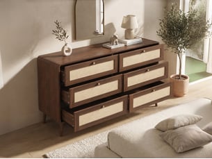 Commode 6 tiroir(s)    <strong>BGSRYAO</strong> <strong></strong> coloris bois foncé largeur 120 cm