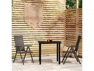 Ensemble à manger de jardin 3 pcs | salon de jardin noir