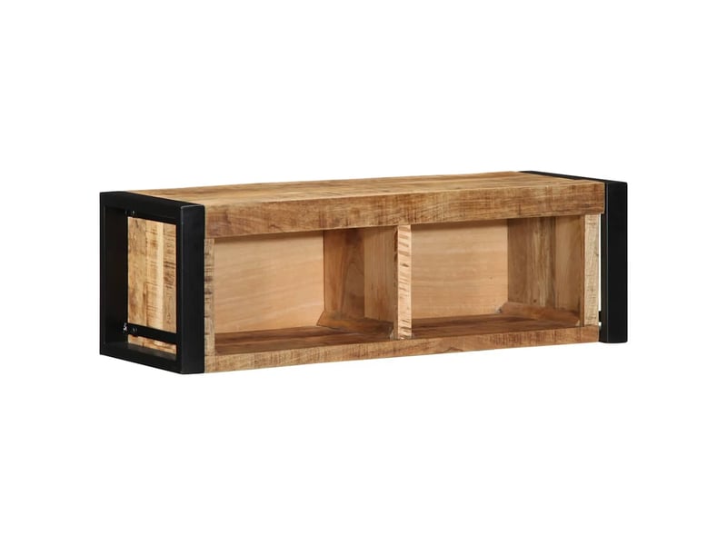  Meuble tv - banc tv - meuble de rangement 80x30x25 cm bois massif de manguier brut  - Conforama B