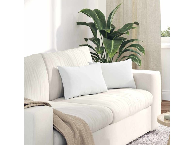  Lot de 2 coussins de canapé, coussins décoratifs tissu blanc 50 x 30 cm cf58765  - Conforama B