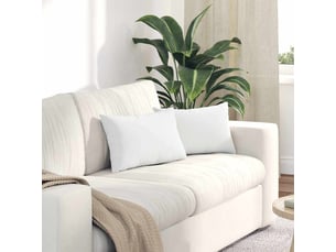 Lot de 2 coussins de canapé, coussins décoratifs tissu blanc 50 x 30 cm cf58765