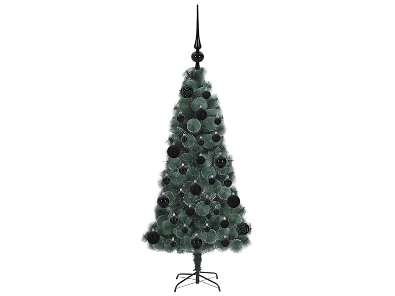  Sapin de noël - arbre de noël artificiel pré-éclairé avec set de boules vert  - Conforama D