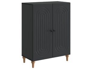 Buffet - bahut - meuble de rangement noir 66 x 34,5 x 90 cm bois d'ingénierie
