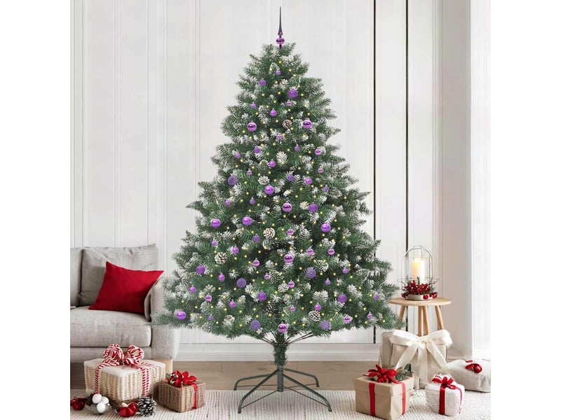  Sapin de noël, arbre de noël artificiel vert 240 cm pvc, plastique et acier cf61498  - Conforama B