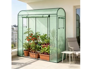 Serre de jardin 200x68x170 cm couverture en polyéthylène métal verte