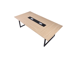 Vevor table de conférence bureau rectangulaire 2400 mm pour 10 personnes marron