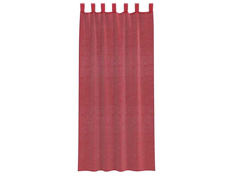  Lot de 2 voilages à œillets, voilages à anneaux rouge bordeaux 140 x 225 cm cf48972  - Conforama D