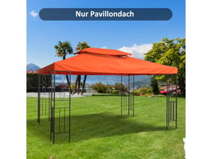 Toit de rechange pour pavillon - rouge rouille - polyester durable - dimensions 300x400 cm - poids 2.4 kg