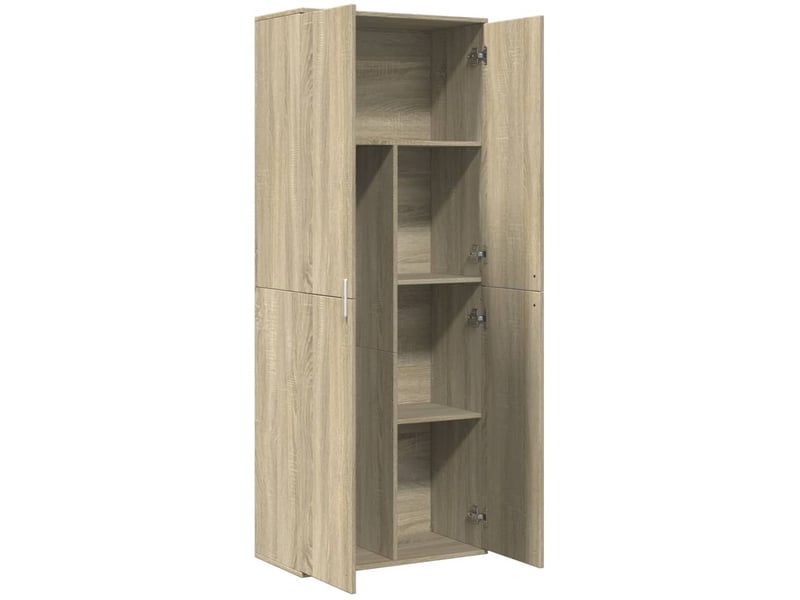 Buffet haut, meuble de rangement salon chêne sonoma 70x35x180 cm bois d'ingénierie - Conforama E