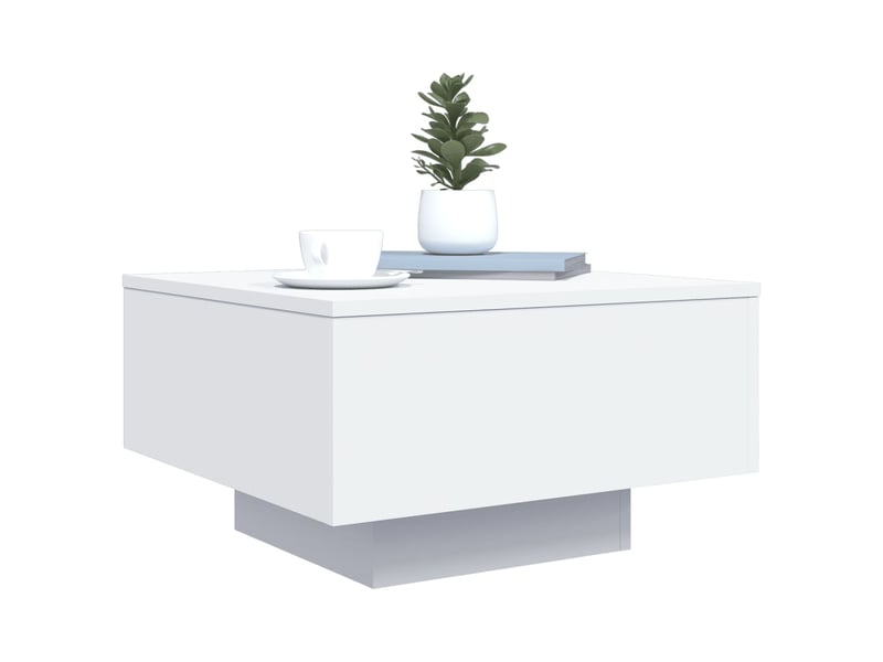  Table basse | table d'appoint salon blanc 55x55x31 cm bois d'ingénierie  - Conforama D