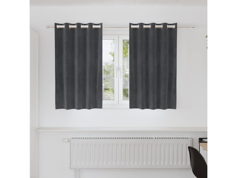  Lot de 2 rideaux, rideaux de fenêtre gris clair 140 x 140 cm velours cf44032  - Conforama B