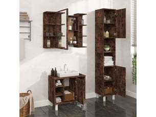 Ensemble d'armoires de salle de bain 3 pcs chêne fumé cf62999