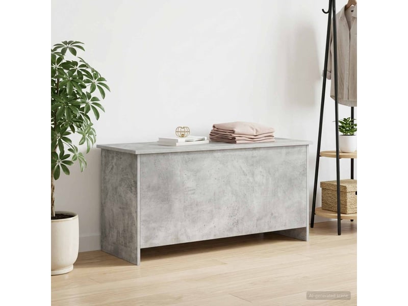  Coffre de rangement avec stockage gris béton 100x40x50 cm  - Conforama D