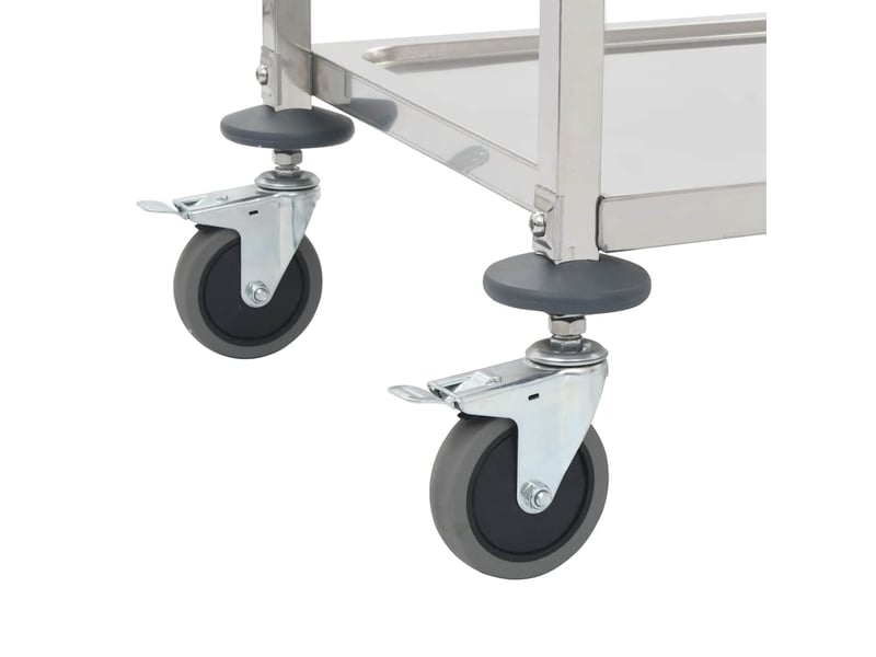  Desserte de cuisine, chariot de rangement à 2 niveaux 95x45x83,5 cm acier inoxydable  - Conforama E