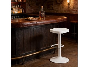 tabouret de bar assise réglable en hauteur <strong>OKWISH</strong> - blanc hauteur d'assise 59 cm vendu A l'unité